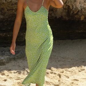 RESA Lily Slip Dress in Kiwi | size medium